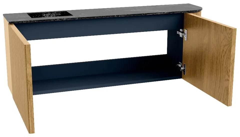 Mondiaz Joya DLux 110cm toiletmeubel ronding rechts oak met wastafel faye links 1 kraangat lava