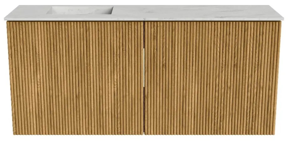 Mondiaz Joya DLux 90cm toiletmeubel oak met wastafel faye links 1 kraangat opalo