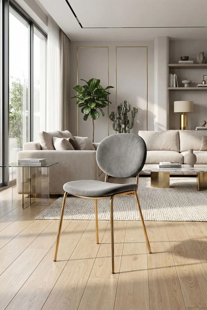 Lenor gouden fluwelen stoel