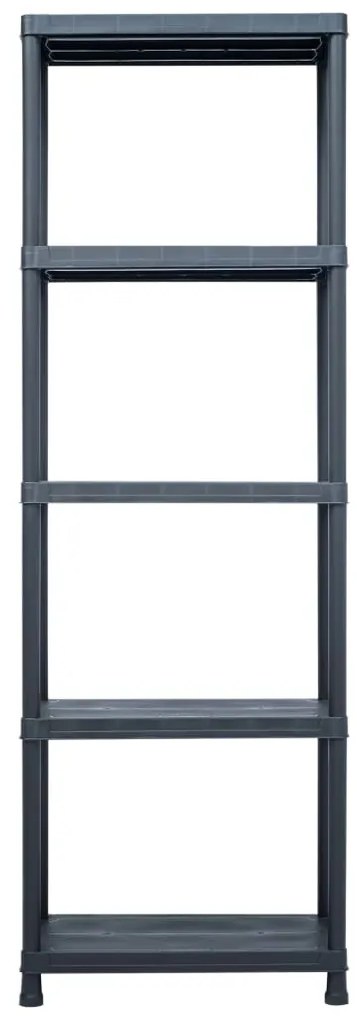 vidaXL Opbergrek 125 kg 60x30x180 cm kunststof zwart