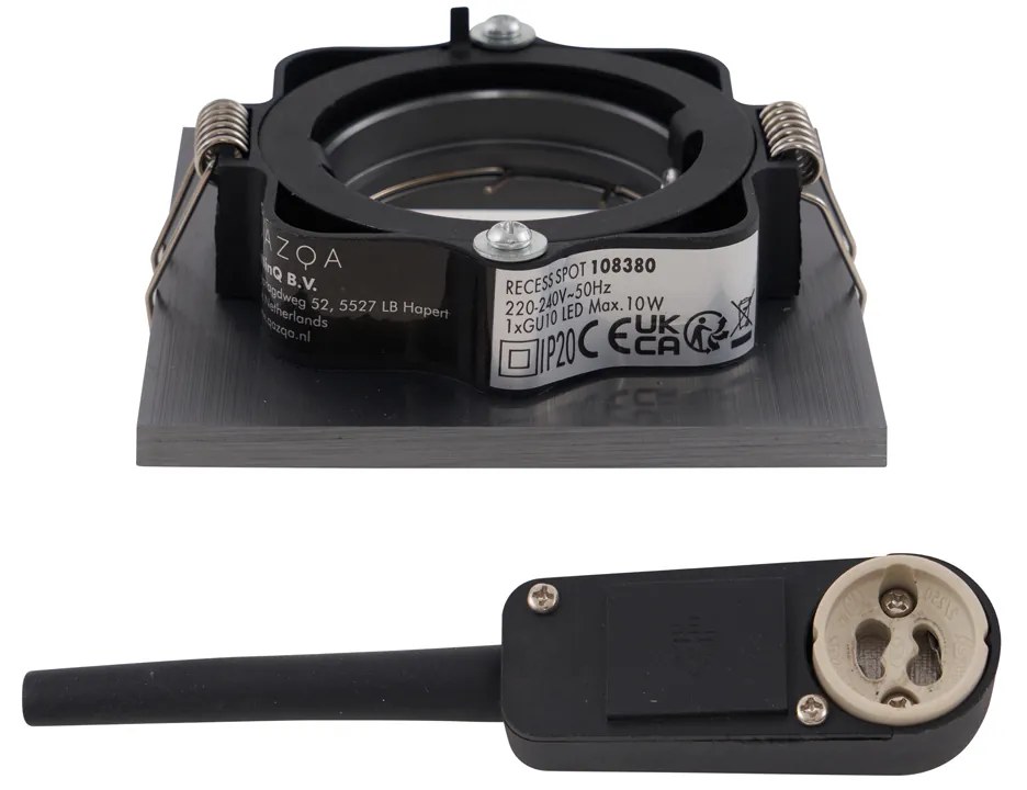 Set van 6 Moderne inbouwspot gunmetal GU10 50mm rond kantelbaar - Qure