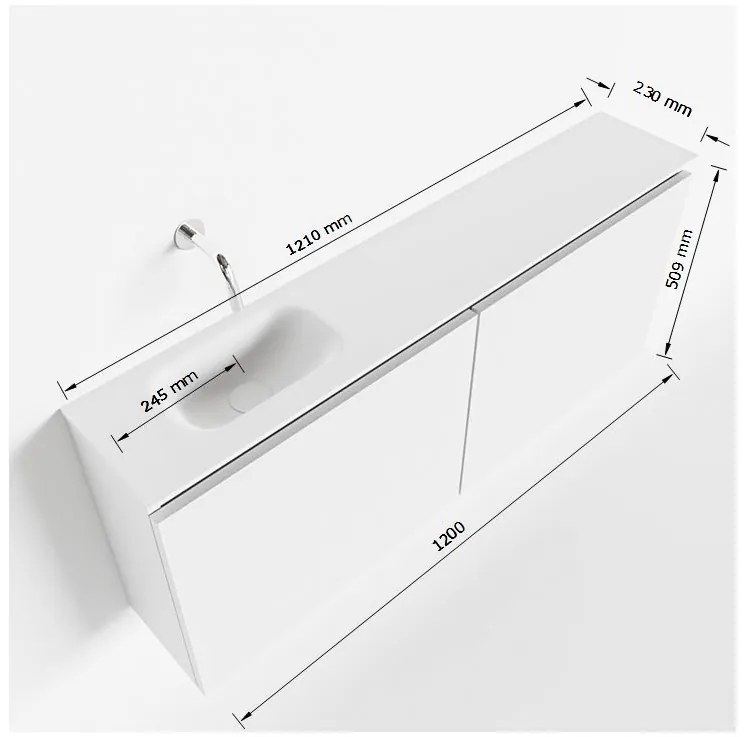 Mondiaz Ture 120cm toiletmeubel urban met wastafel urban links geen kraangat