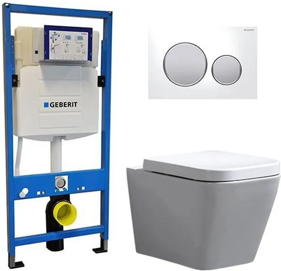 Geberit UP 320 Toiletset - Inbouw WC Hangtoilet Wandcloset - Alexandria Sigma-20 Wit Mat Chroom