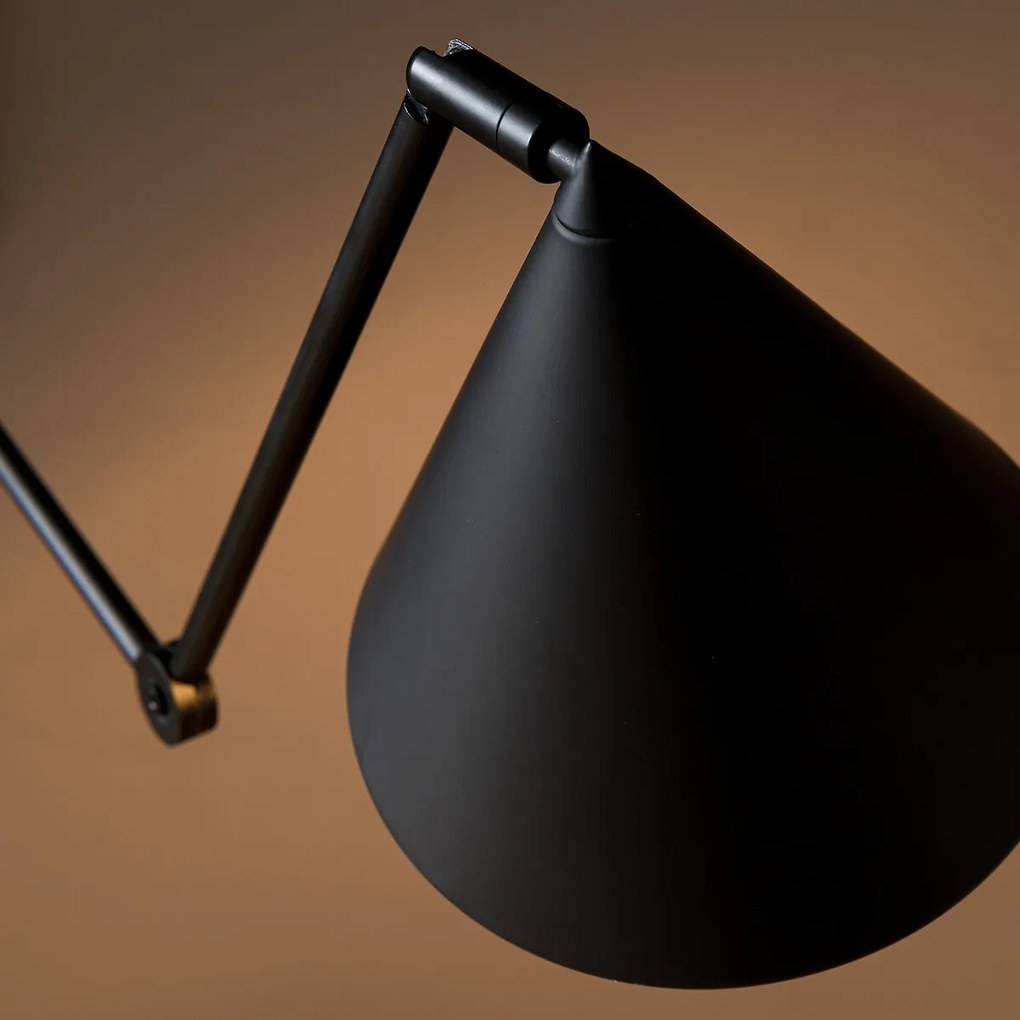 Scharnierende wandlamp met dubbele arm XL, Moke
