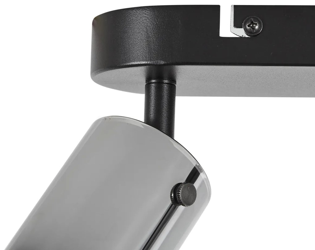 Moderne plafondSpot / Opbouwspot / Plafondspot gunmetal 3-lichts draai- en verstelbaar - Drain Modern GU10 rond Binnenverlichting Lamp