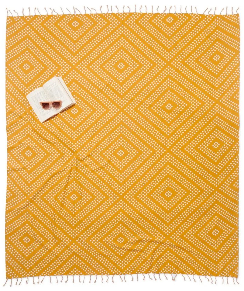 HEMA Hamamdoek 160x180 Stip Oranje/wit (oranje)