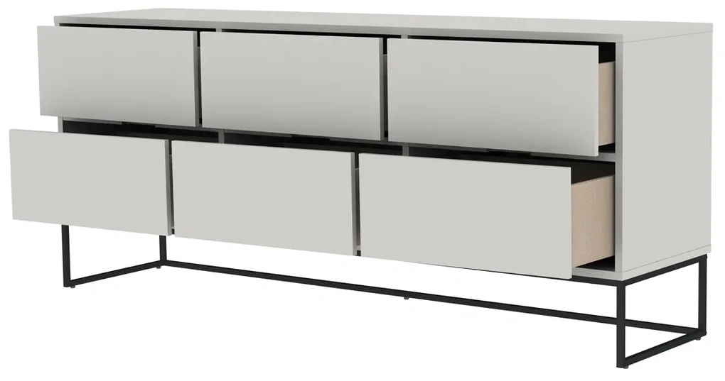 Tenzo Lipp Scandinavisch Dressoir Wit - 176x43x76cm.