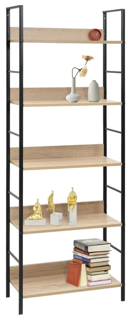 vidaXL Boekenkast 5 schappen 60x27,6x158,5 cm spaanplaat eikenkleurig