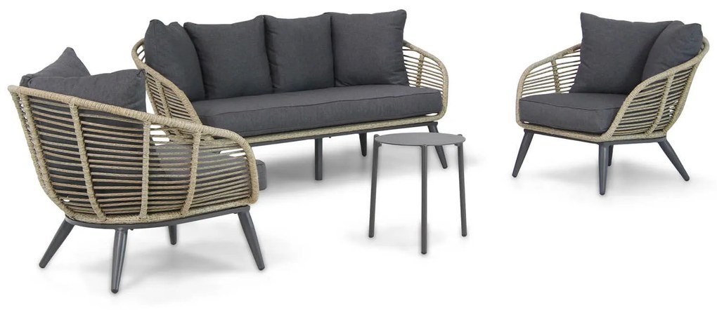 Stoel en Bank Loungeset 5 personen Wicker Taupe  Coco Coco Leonardo