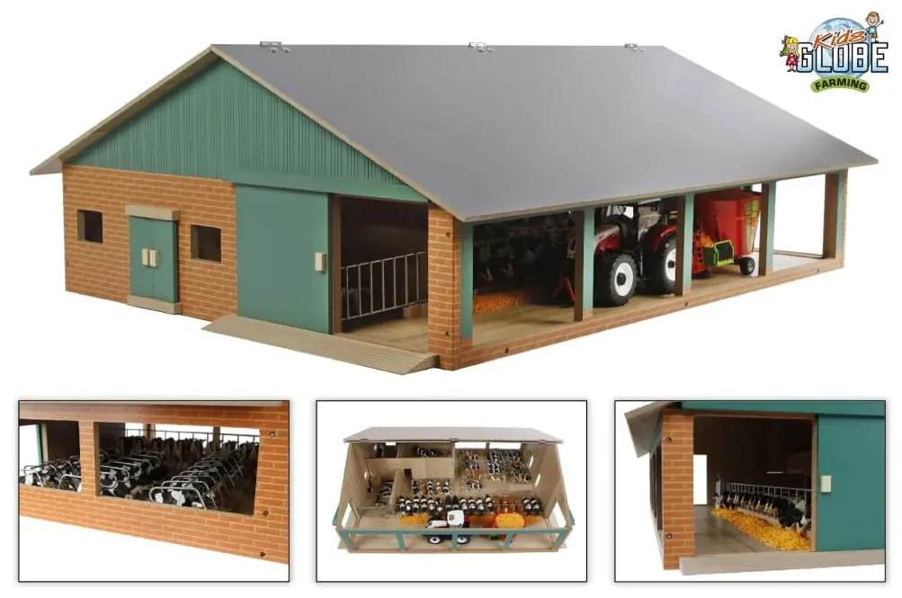 Kids Globe Koeienschuur met melkstal 1:32 610495