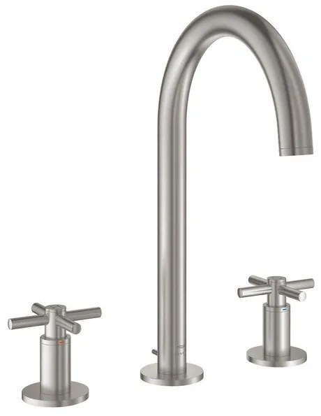 Grohe Atrio M-size 3-gats wastafelkraan m/waste supersteel 20643DC0