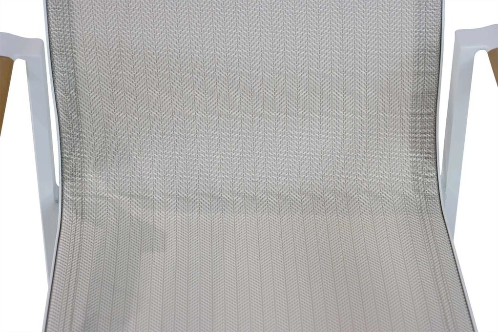 Tuinstoel stapelbaar Aluminium/textileen Wit Lifestyle Garden Furniture Fiora met kussen