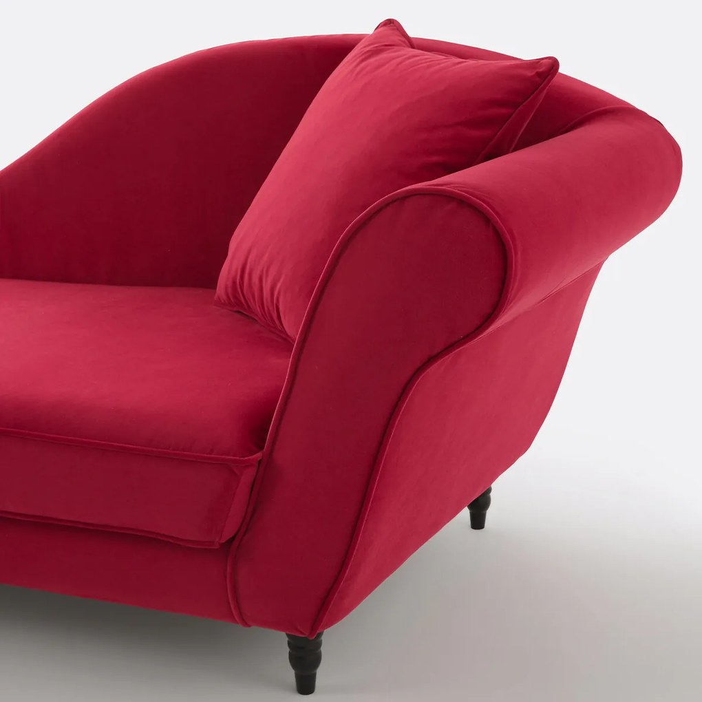 Longchair links in fluweel, Lipstick