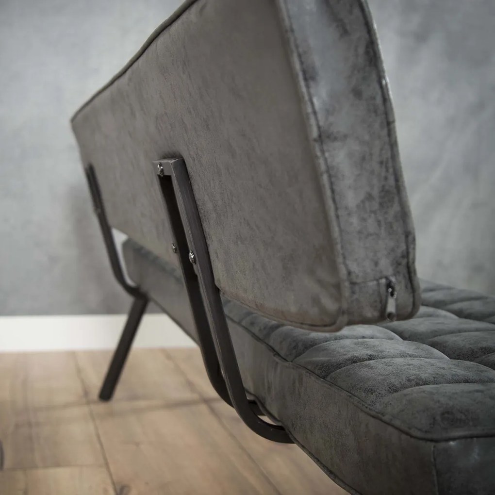 Zwart Lederen Eetkamerbank 150 Cm