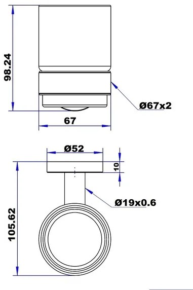 Plieger Vigo glashouder met glas mat zwart