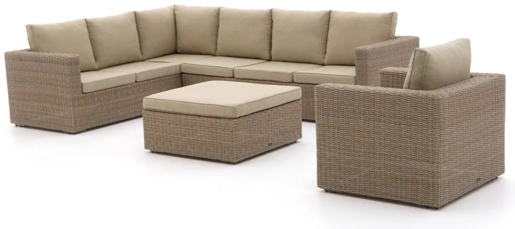 Hoek loungeset Intenso  | 7 personen | Loungeset Beige | Hoekbank Wicker (vlechtwerk) | 306x230cm | Kees Smit Tuinmeubelen