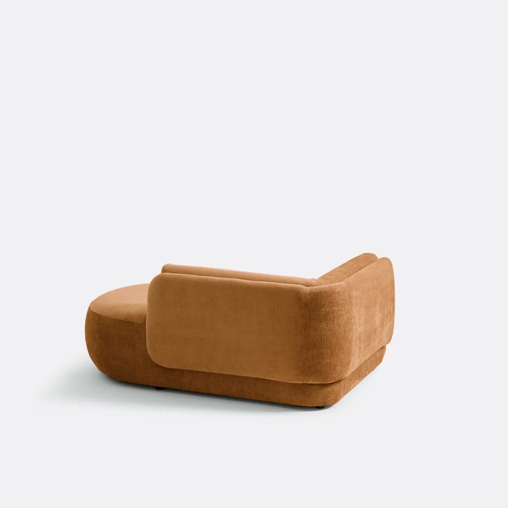 Longchair, rechts, dik fluweel, Méridiano