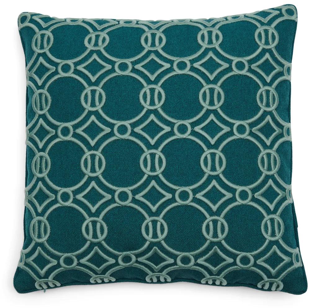 Rivièra Maison - Mustique Rings Pillow Cover 50x50 - Kleur: blauw