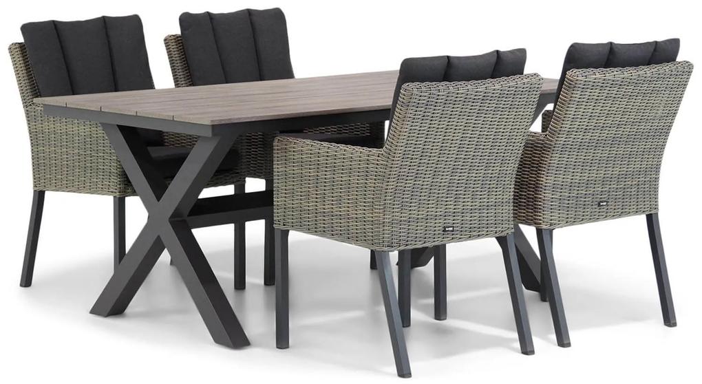 Tuinset 4 personen 180 cm Wicker Taupe Garden Collections Oxbow/Forest