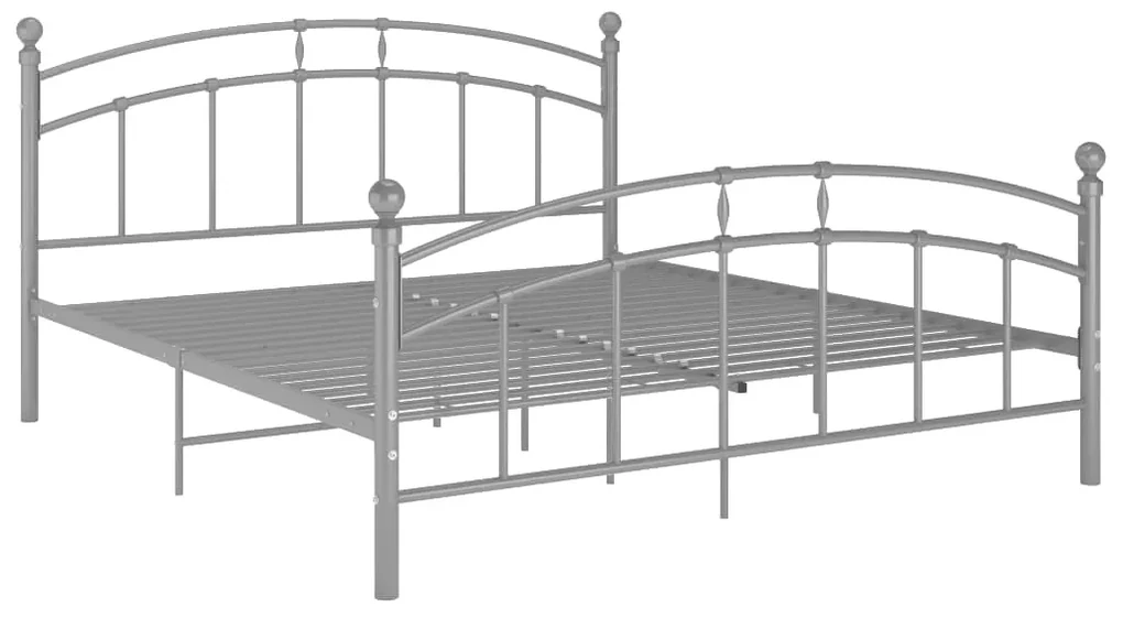 vidaXL Bedframe metaal grijs 160x200 cm
