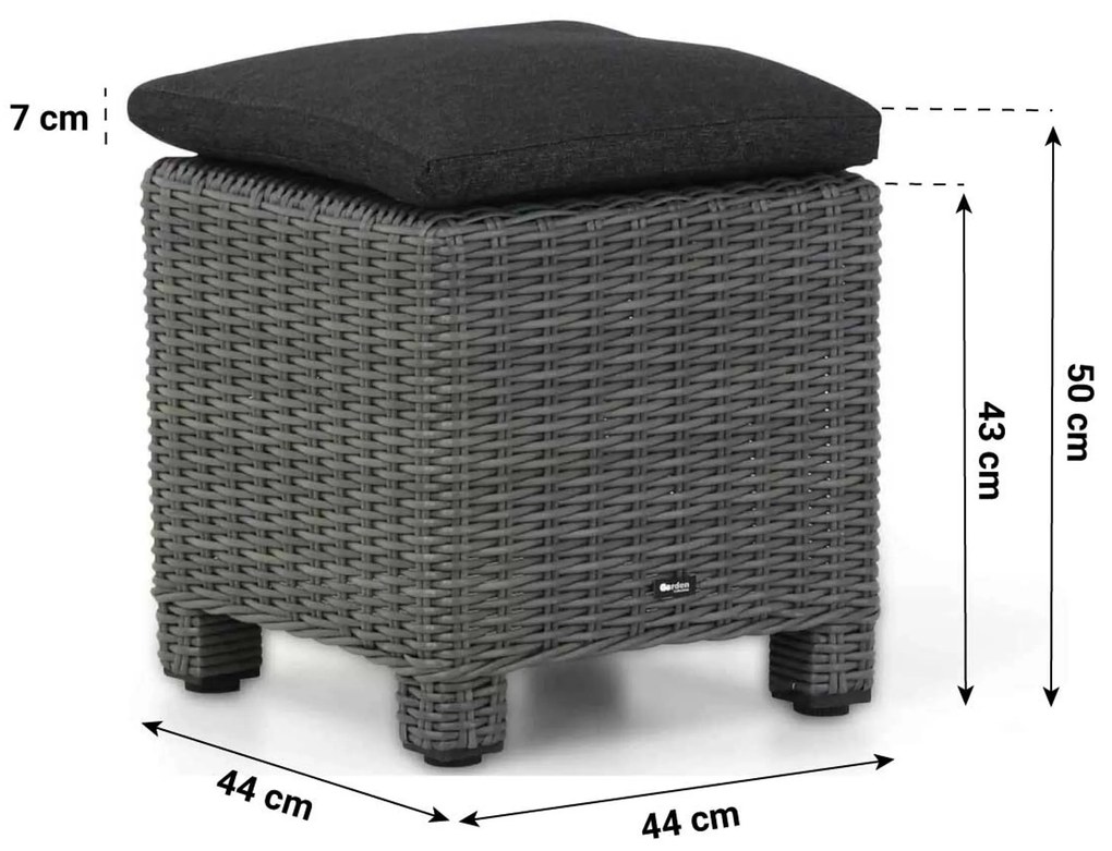 Stoel en Bank Loungeset 5 personen Wicker Grijs Garden Collections Toronto/Brighton