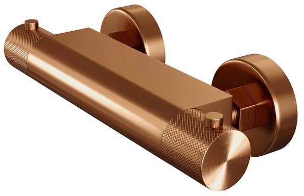 Brauer Copper Carving Thermostaatkraan opbouw - 2 carving knoppen - PVD - geborsteld koper 5-GK-086