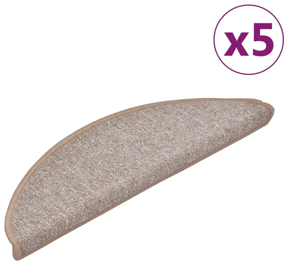 vidaXL Trapmatten 5 st 56x20 cm lichtbruin
