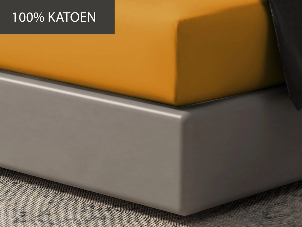 Hoeslaken Home - 100% natuurlijk katoen - 90x200 - honey