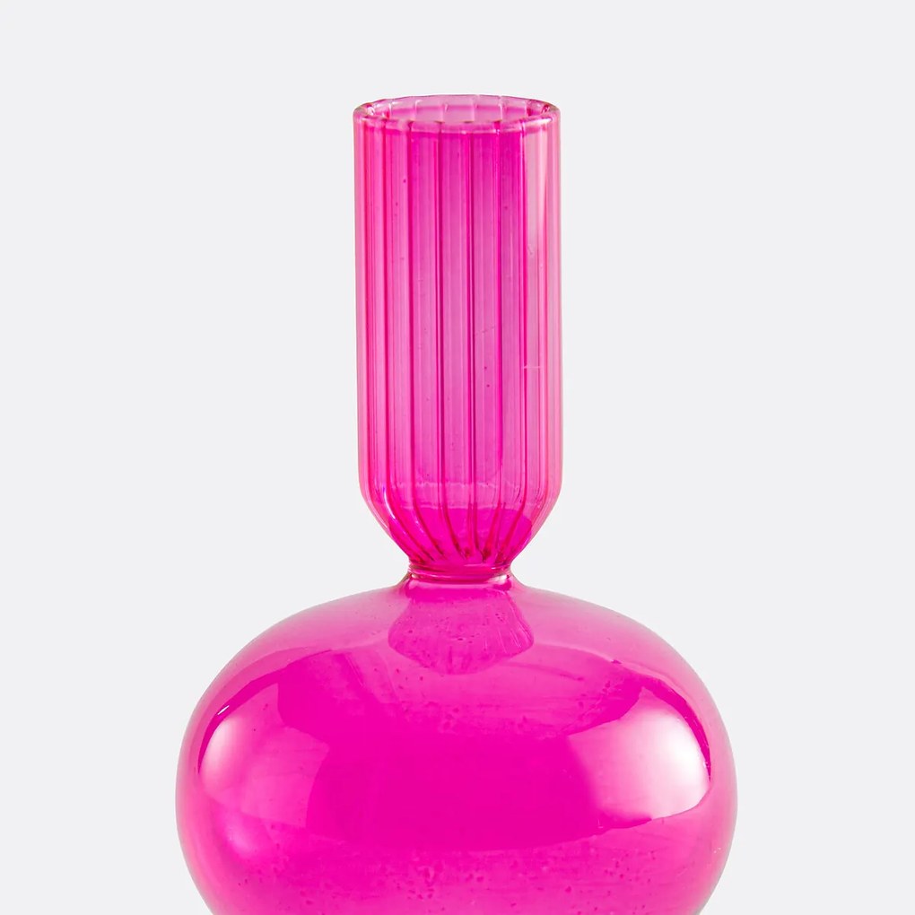 Kandelaar in glas H14,5 cm