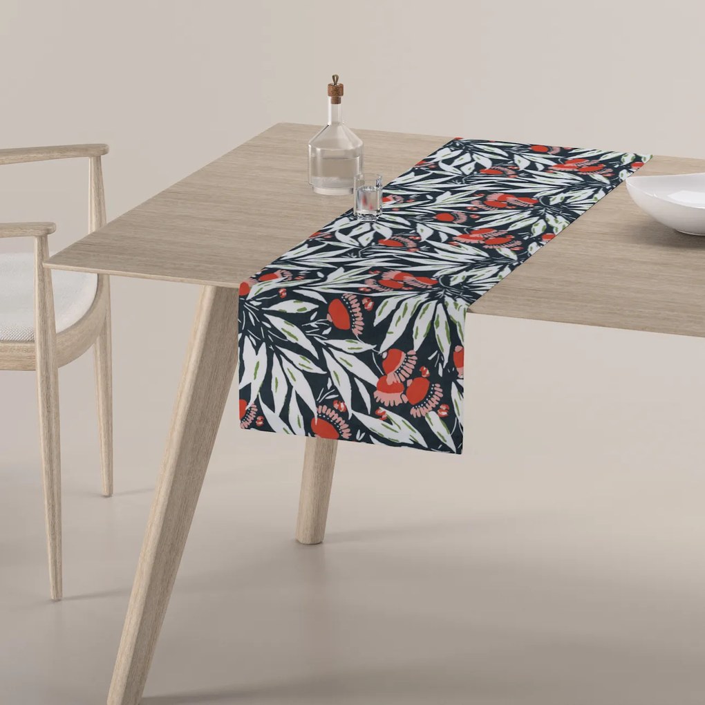 Dekoria Rechthoekige tafelloper, donkerblauw-rood, 40 x 130 cm