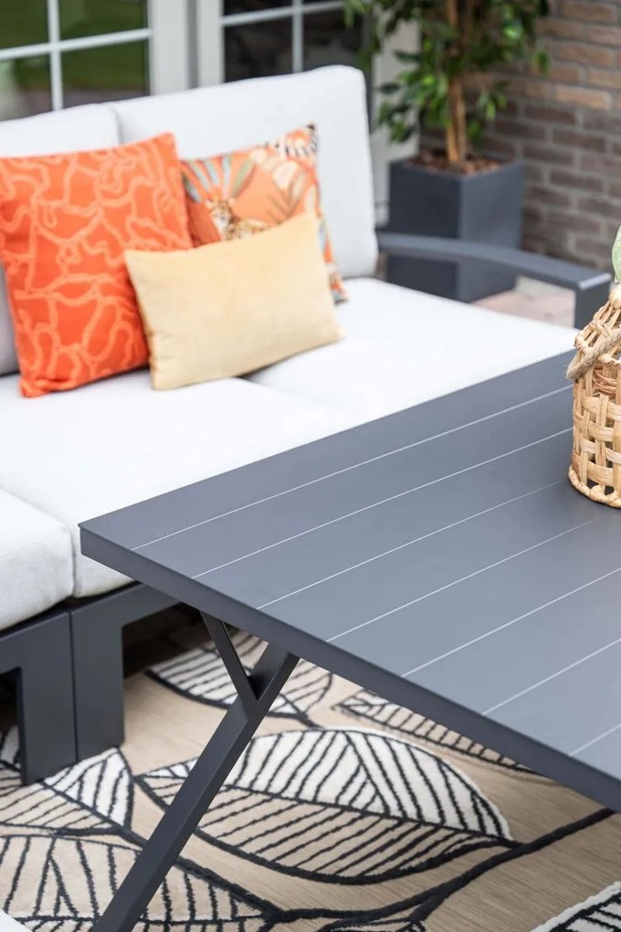 Garden Impressions Camilo lounge dining set 6-delig links – donker grijs - Valley sand