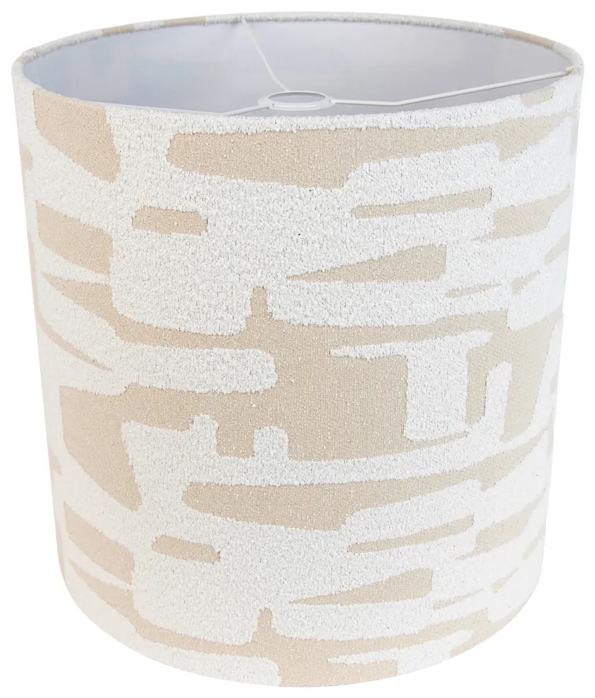 Stoffen lampenkap wit met beige gestreept 40/40/40 Modern cilinder / rond rond
