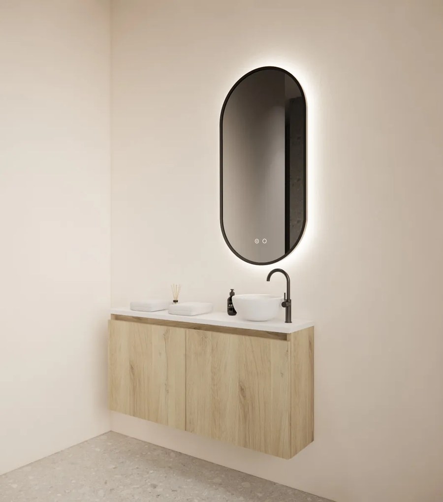 Gliss Design Echo toiletmeubel 100cm evoke eiken met toppaneel wit mat