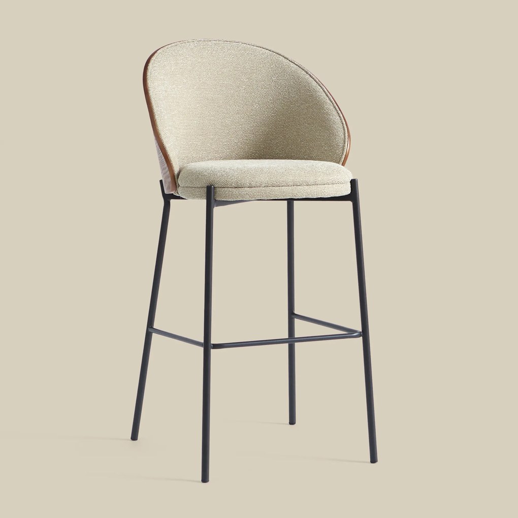 Hoge Barkruk Met Houten Rugleuning