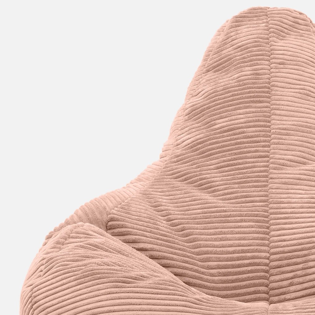 Cloudy Cord Zitzak Stoel + Poef - Roze