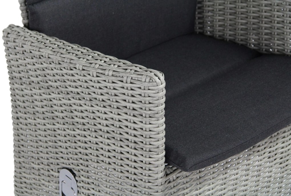 Verstelbare Tuinstoel Wicker Grijs-antraciet Garden Collections Madera