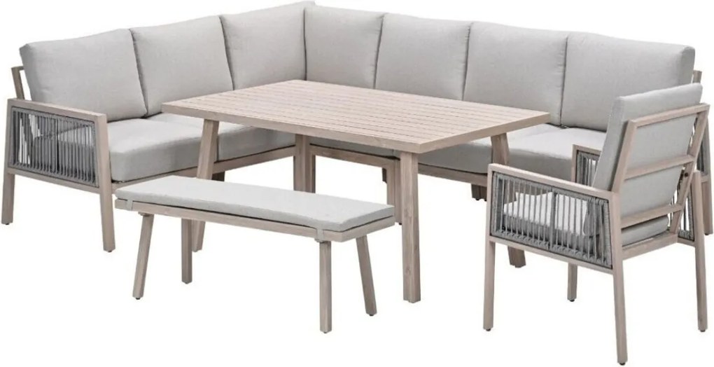 Garden Impressions San Capri lounge dining set 7-delig links - light oak look