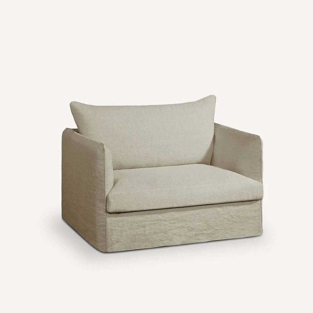 Fauteuil XL in dik stonewashed linnen, Neo Chiquito