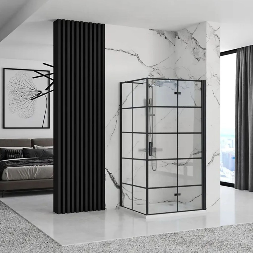 Rea Molier Black 100x90 douchewand