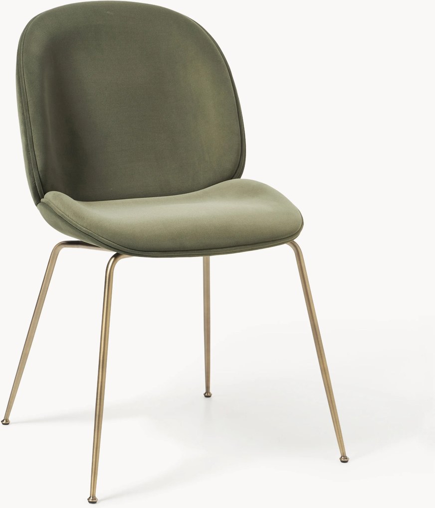 WESTWING x GUBI, Fluwelen eetkamerstoel Beetle by Delia Lachance