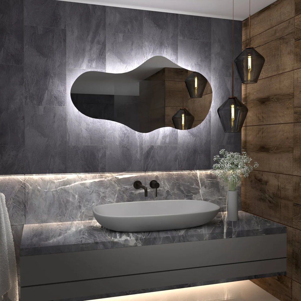 Wolkvormige spiegel met LED-verlichting G2