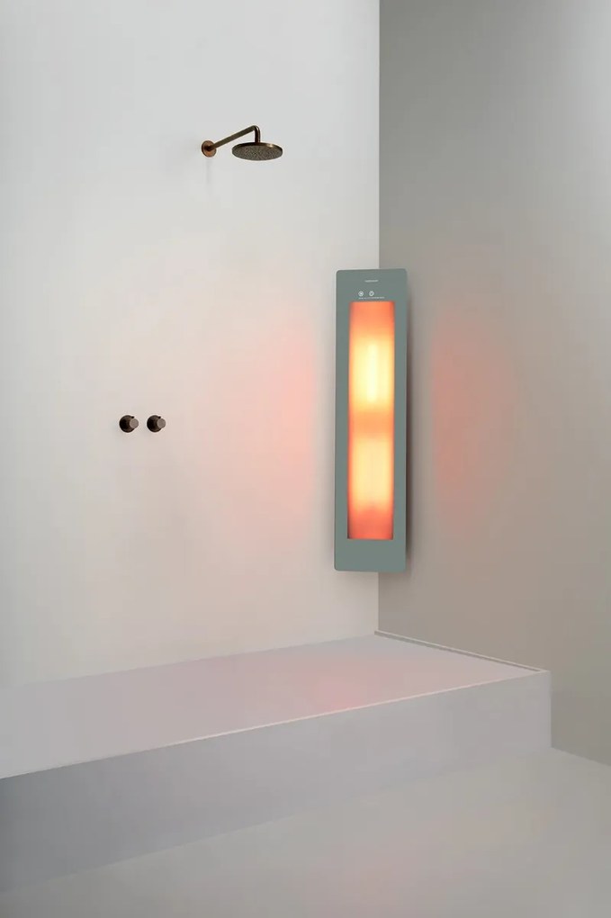Sunshower Round One Medium Organic Grey infraroodlamp 33x140x10cm hoekopbouw