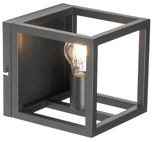Industriële wandlamp zwart kubus - Cage