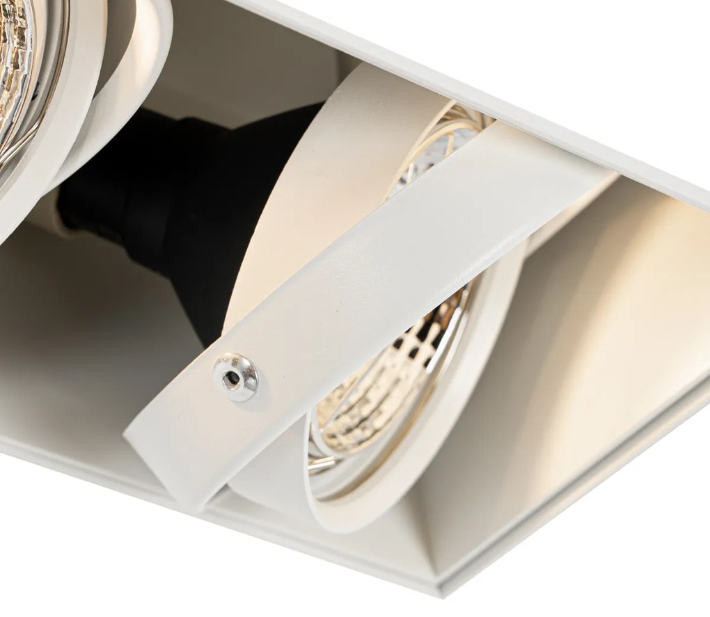 Set van 6 inbouwspots wit GU10 70mm 2-lichts trimless - Oneon Modern GU10 Binnenverlichting Lamp