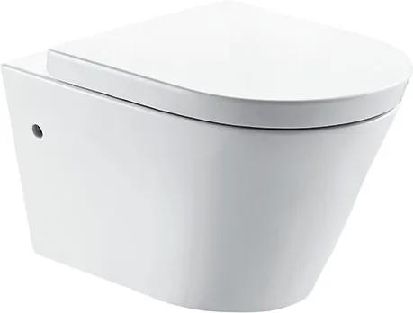 Toiletpot Hangend Firius Wandcloset Keramiek Diepspoel Nano Coating EasyClean Rimfree Glans Wit met Softclose Toiletbril