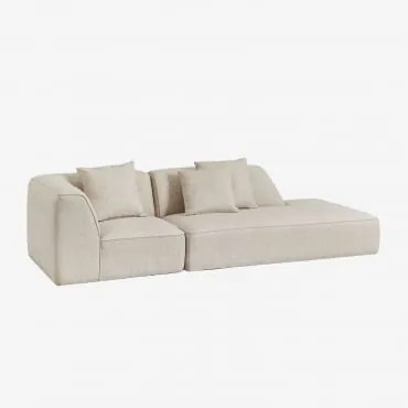 Modulaire Hoekbank Van 2 Delen Met Rechter Chaise Longue, Bekleed Cardea Bouclé Crèmebeige - Sklum