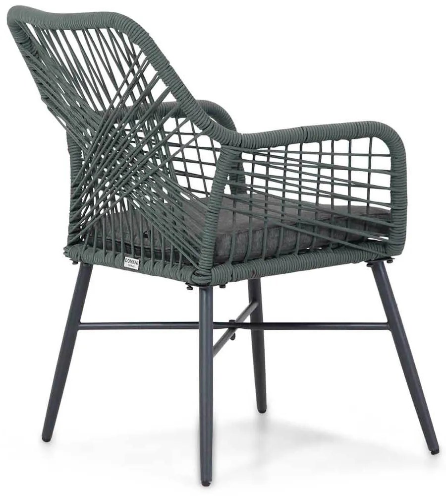 Tuinset Ronde Tuintafel 125 cm Rope Groen 4 personen Domani Furniture Foris/Matale