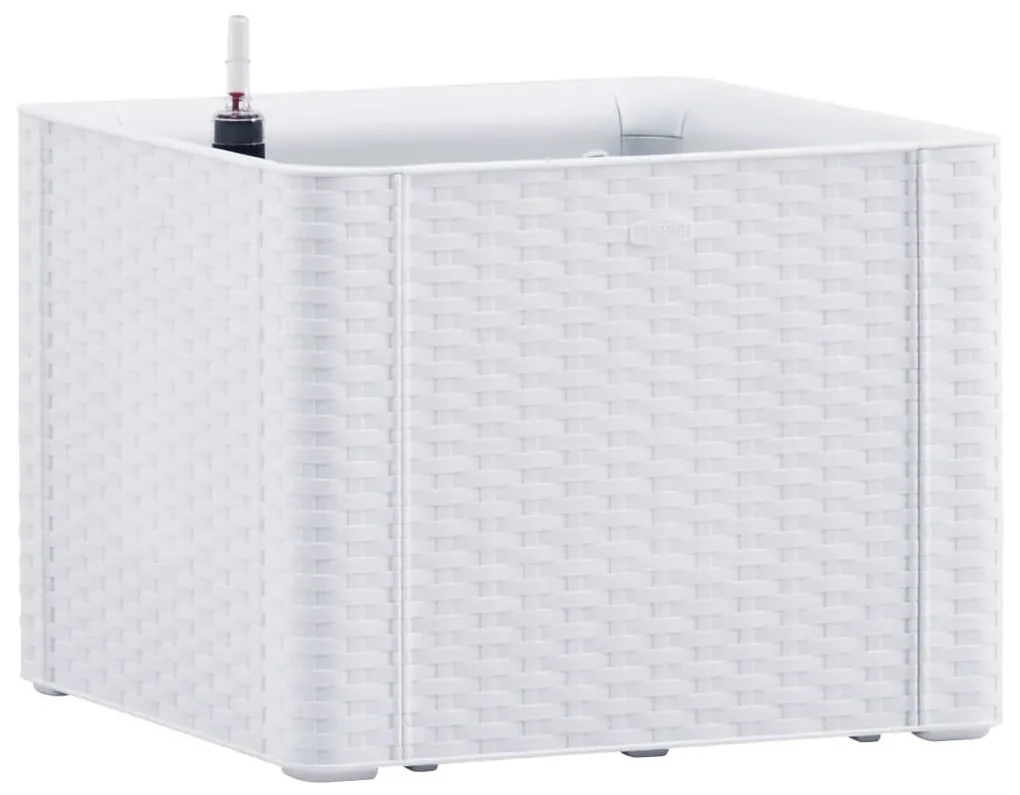 vidaXL Plantenbak hoog met zelfbewateringssysteem 43x43x33 cm wit