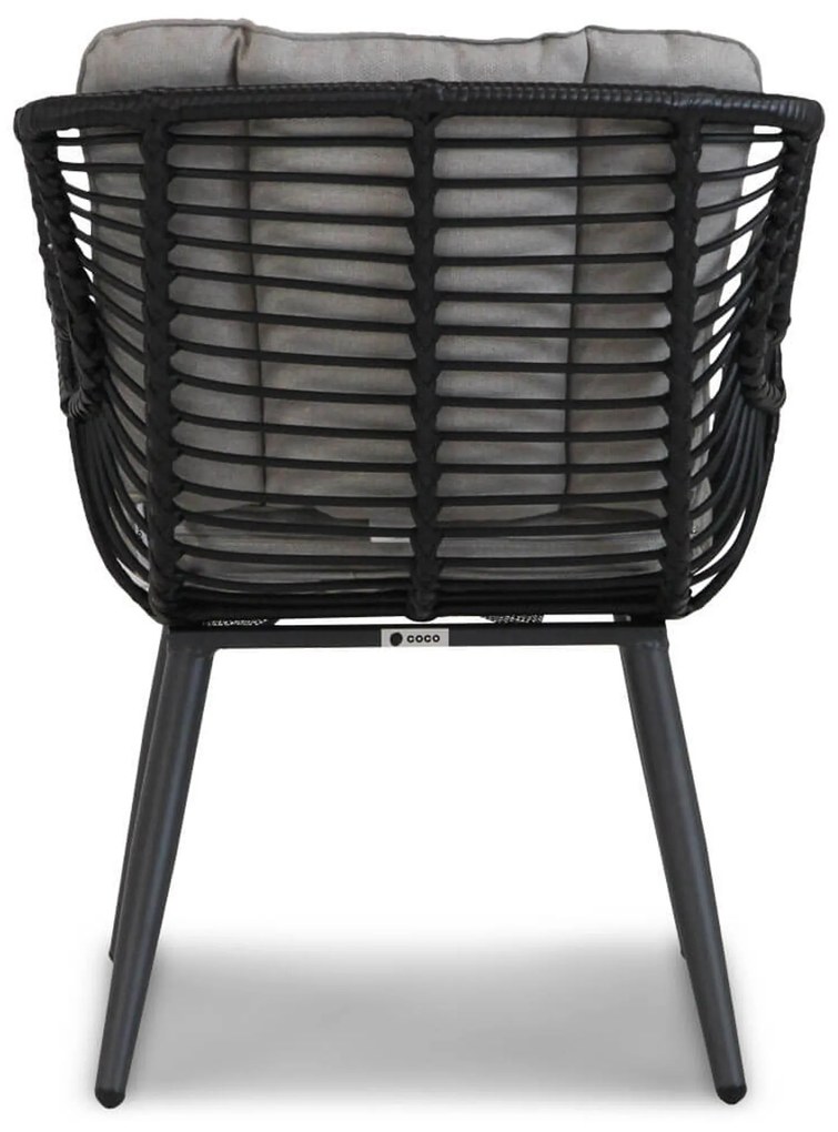 Tuinset 6 personen 220 cm Wicker/Aluminium/Aluminium/wicker Zwart Coco Azzano/Zaga