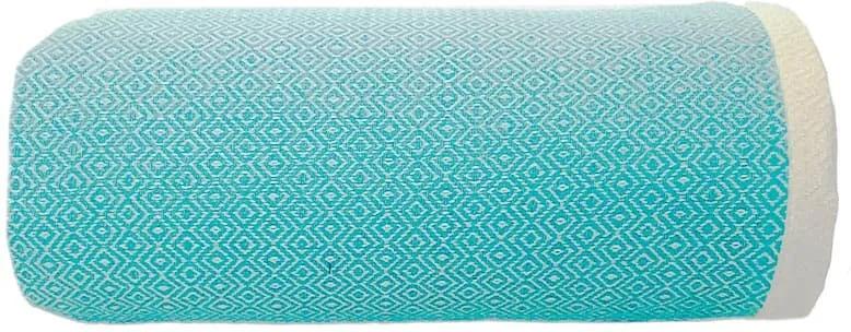 Sprei / grand foulard turquoise Diamant, katoen 195 - 300 cm